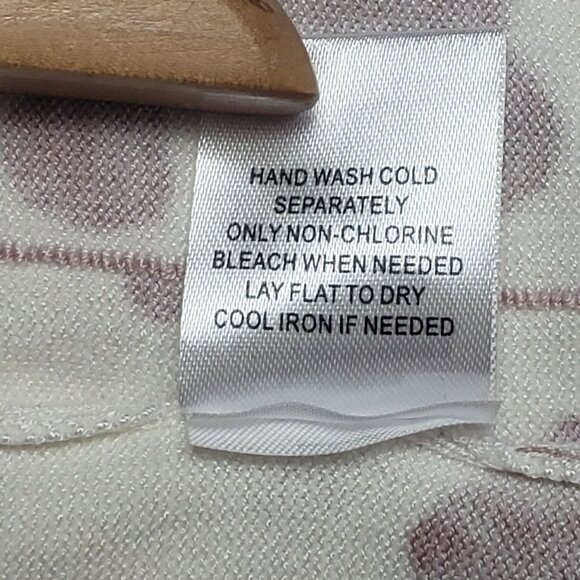 Daniel Rainn Cardigan Sweater Women Small Light Mauve White Abstract Flower Chic - Picture 14 of 16